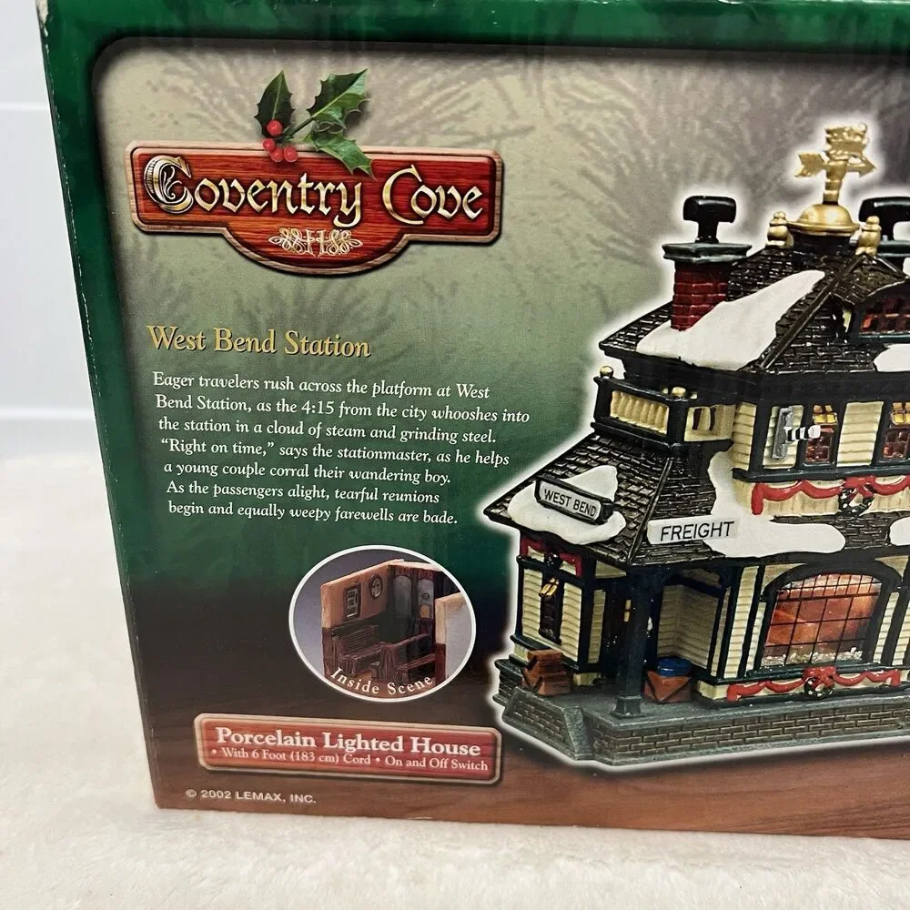 Lemax Coventry Cove West Bend Station Christmas Village 2002 Vintage EUC Vintage